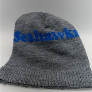 Gray Beanie with Blue Seahawks Logo